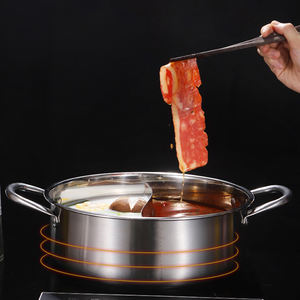 Casserole en acier inoxydable de qualité alimentaire 2023 avec séparateur et couvercle en verre grande marmite pour chauffe-plats à <span class=keywords><strong>induction</strong></span> - Product Image 4