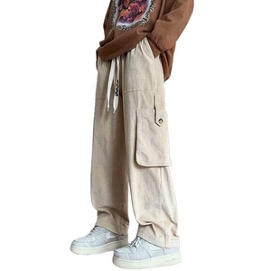 Pantaloni Casual da lavoro a gamba larga per uomo In primavera autunno pantaloni corti con <span class=keywords><strong>Leggings</strong></span> a gamba dritta allentati di marca alla moda retrò giapponese - Product Image 6