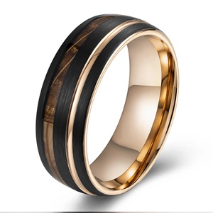 Groothandel Mode Sex Ringen Whisky Hout Inlay Zwart Wolfraamcarbide Haan <span class=keywords><strong>Ring</strong></span> Voor Mannen Mode Penis Ringen Voor Heren - Product Image 1