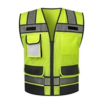 Gilet di Sicurezza ad Alta Visibilità con Doppie Strisce Riflettenti, 4 Tasche, Traspirante in Rete, per Lavori Edili, Personalizzabile con Logo