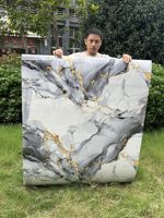 Papier peint de décoration intérieure de couleur marbre brillant Film PVC Mousse XPE Autocollant mural auto-adhésif