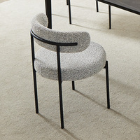 Chaise de salle à manger nordique maison confortable dossier chaise créative en acier inoxydable fer agneau velours maquillage boucle chaise