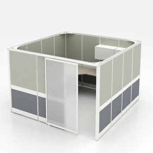 Vách ngăn văn phòng Soho bằng gỗ, bàn làm việc có vách kính, vách ngăn phòng làm việc, buồng làm việc tổng đài, vách ngăn văn phòng - Product Image 5