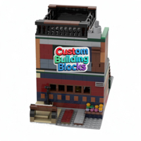 Modèle de blocs de construction MOC personnalisable, paysage urbain sur mesure, souvenir d'entreprise, cadeau promotionnel pour festival