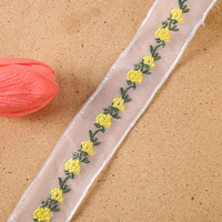 Fil de verre brodé petits vêtements floraux tissus textiles de maison bijoux décoratifs épingles à cheveux nœuds papillon passementerie dentelle