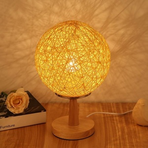 Lampe de chevet LED alimentée par USB, boule en rotin, cadeau d'<span class=keywords><strong>anniversaire</strong></span> créatif, décoration de chambre à coucher, de bibliothèque - Product Image 5
