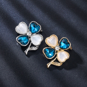 Broche en opale haut <span class=keywords><strong>de</strong></span> gamme style coréen pour <span class=keywords><strong>femme</strong></span>, pour <span class=keywords><strong>pull</strong></span>, cardigan, <span class=keywords><strong>robe</strong></span> <span class=keywords><strong>de</strong></span> soirée, épinglette <span class=keywords><strong>de</strong></span> poitrine, anti-accrochage à la taille - Product Image 1