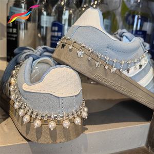Décorations de chaussures en fausse chaussure, chaîne de lacets en perles et strass, décorations de chaussures pour baskets - Product Image 1