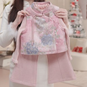 Tongxingyuan Girls Traditional Chinese Style Tang Suit Set Autumn Winter Thickened Three Piece Princess Outfit New Year Wear - Product Image 2