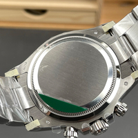 Jam Tangan Analog Mekanis Uniseks Modis Dial Kristal Safir Gelang Baja Tahan Karat yang Dapat Disesuaikan Stopwatch Jarum Bercahaya