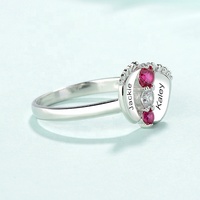 Private Custom ized Geschenk Platini ert S925 Sterling Silber Baby Fuß Ring Custom Name Gravur Baby Footprint Ring Schmuck