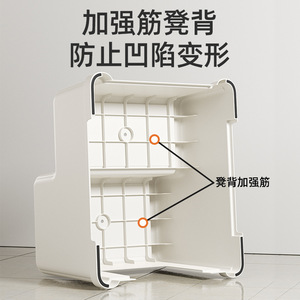 Childrens <b>Step</b> Stool <b>Plastic</b> Non Slip Bathroom Toilet Footrest Grey 2-4 Years Large Square Type - Product Image 4