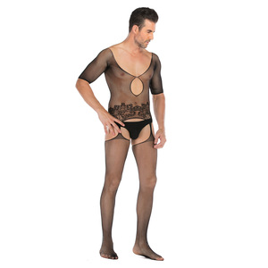 Western 2022 – Lingerie Sexy pour hommes, demi manches, chaussettes une pièce, body Sexy en maille, sous-vêtements Sexy pour hommes - Product Image 4