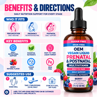 Gouttes multivitaminées liquides végétaliennes prénatales et postnatales pour la préconception et le soutien quotidien de la grossesse chez la femme – Fourniture en gros OEM ODM