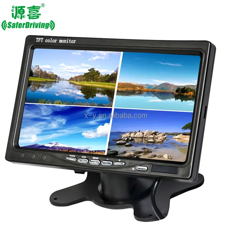 Bölünmüş HD kayıt Lcd ekran Hd ekran 2 yönlü Video girişi ters görüntü araç araba monitör 7 inç evrensel Bluetooth araç radyo