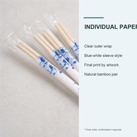 Palillos Desechables de Bambú Natural con Fundas de Papel Impresas Personalizadas, Palillos de Bambú para Sushi para Restaurantes y Comida para Llevar al por Mayor