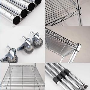 Kit de estante de Metal de alambre galvanizado de 4 capas duradero, protección contra la corrosión, estante de paleta selectivo para almacenamiento de almacén, embalaje de cartón - Product Image 6
