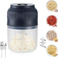 Landwee Mini robot culinaire électrique portable USB pour écraser les oignons et l'ail Petit hachoir à viande sans fil pour un usage domestique
