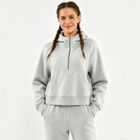 Haut court zippé à quart de tour pour femme, style sport, avec trou pour le pouce, personnalisé, de haute qualité, tendance et de créateur