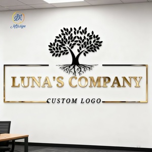 Enseigne commerciale d'intérieur, décoration de hall d'accueil d'entreprise, bureau, logo mural en acrylique doré, lettre en acrylique 3D pour salon de coiffure - Product Image 5