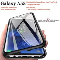 360 coque de téléphone magnétique à couverture complète cadre en métal verre trempé Anti peeping intimité pour Samsung S25 Ultra S24 Iphone 16 15 Pro