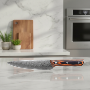 Faca de Chef Vintage de 8 Polegadas com Lâmina de Aço Damasco 9Cr18Mov e Cabo de Madeira, Caixa de Presente Estilosa para Uso Alimentar - Product Image 3