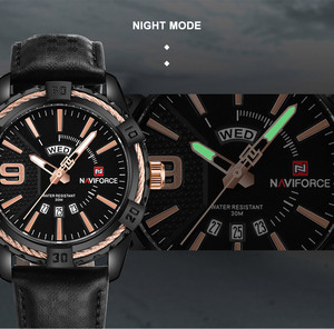 <span class=keywords><strong>Montre</strong></span>-bracelet NAVIFORCE NF9117L pour homme, cadran robuste, style professionnel, quartz, bracelet en cuir, luxe, Navi <span class=keywords><strong>Force</strong></span> 9117 - Product Image 1