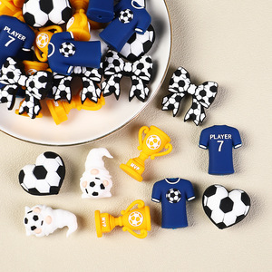 Cuentas de silicona 3D de fútbol transfronterizas, set de cuentas sueltas perforadas para trofeos, para manualidades de fiesta, venta al por mayor - Product Image 1