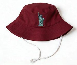Chapeau Bob Brodé Statue de la Liberté Vintage, en Coton Décontracté, Protection Anti-UV, avec Sangle Mentonnière Réglable - Product Image 4