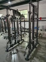 Rack de musculation commercial multifonctionnel avec machine Smith, poulie et rack à squats pour un entraînement complet