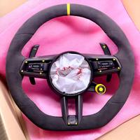 Volant en fibre de carbone amélioré pour Porsche Panamera Macan Cayenne 718 918 911 992, accessoire de voiture haute performance