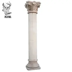 Hot Selling European Roman Column Pillar White Marble Column Stone Carving Pillar For Decoration