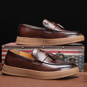 Zapatos de Vestir de Lujo para Fiesta de Bodas, Mocasines Redondos, Zapatos para Caminar, Zapatos de Vestir con Parte Superior de Cuero PU - Product Image 4