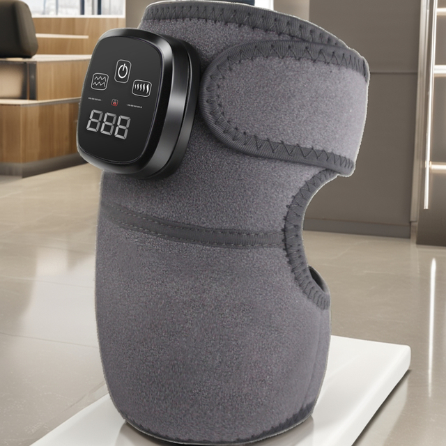 Portable Cordless Electric Knee Massager with Touch Screen 3 Modes Vibration & Hot Compress Leg & Foot Pain Relief Kneepad