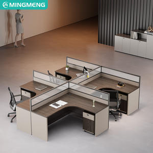 Cabina de oficina con pantalla divisoria en forma de L para 6 personas, escritorio sencillo y moderno para el personal, computadora de oficina, asiento para el personal - Product Image 4