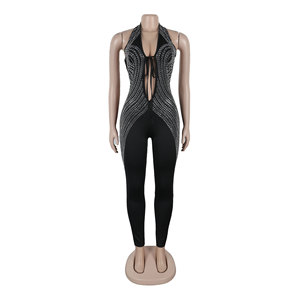 Mono <span class=keywords><strong>sexy</strong></span> de una pieza con lentejuelas para mujer, sin mangas, con malla y bordado, para fiesta o club. - Product Image 5