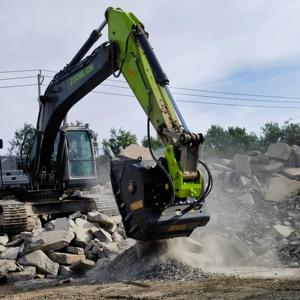 Broyeur hydraulique <span class=keywords><strong>Motek</strong></span> à trémie, mâchoire bidirectionnelle mobile, anti-obstruction, haute efficacité, équipement pour déchets de construction - Product Image 4