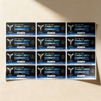 Étiquettes adhésives personnalisées en vinyle PVC imprimées au laser holographique argenté pour boîtes assorties, flacons de peptides 3ml/5ml/10ml – Promotion