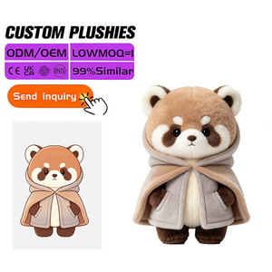 Boneka Panda Lucu 30cm dengan Jubah Berkerudung, Isi Kapas PP, Mainan OEM ODM, MOQ 100 Pcs untuk Koleksi Kamar Bayi, Grosir - Product Image 1