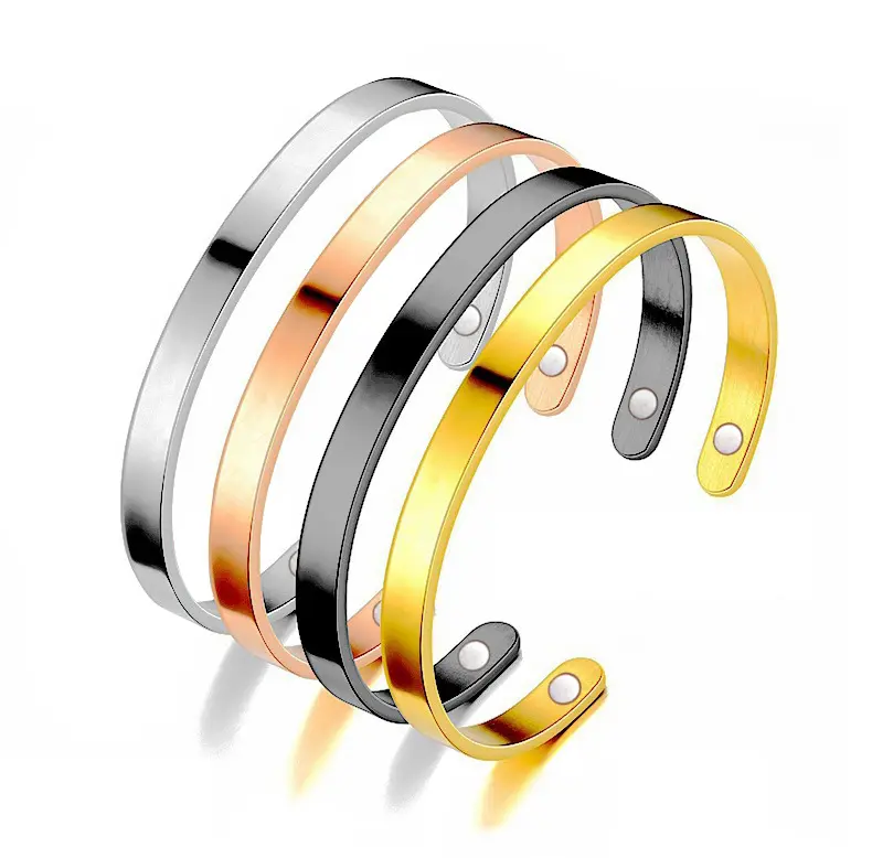 Best Selling Pure Copper Magnetic Magnet Health Bracelet Bangle Open Rose Gold Bracelets Size Adjustable