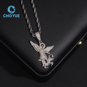 Colgantes de Plata de Ley 925 de Alta Calidad con Corona de Moissanita Puntiaguda de Jesús, Joyería Hip Hop Iced Out Unisex con Certificado GRA - Product Image 4