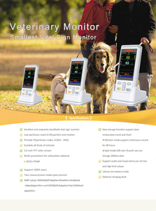 Moniteur d'animaux, sphygmomanomètre portable, fonction NIBP SPO2 TEMP, moniteur patient, équipement vétérinaire pour chat/chien - Product Image 3