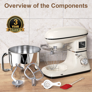 Electrodomésticos de Cocina con Enchufe US/EU de 110V/230V, Amasadora de 6.2L con Motor 8830, Procesador de Alimentos, Batidora para Repostería con Tazón Mezclador - Product Image 4
