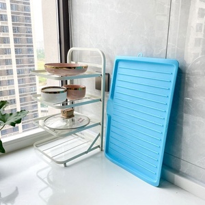 Wholesale Hot Sell Multi Functional Large Kitchen Drain Tray Fruit Vegetable Plastic Rectangular Bowls Chopsticks Tableware <b>Rack</b> - Product Image 5