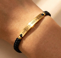 Bracelet tressé gravé sur mesure, revêtement PVD 18K, acier inoxydable 316L, cadeau encourageant, bijoux inspirants et motivants