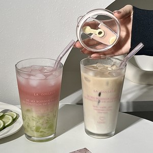 Vaso de vidrio La Gouleur con tapa, gran capacidad, resistente al calor, para café, té y fiestas. - Product Image 4