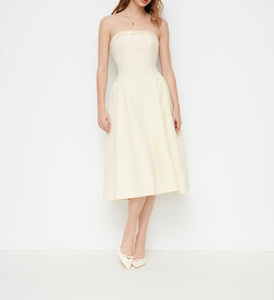 <span class=keywords><strong>Vestido</strong></span> Midi sin Tirantes para <span class=keywords><strong>Mujer</strong></span>, con Lazo en la Espalda, Corte en A, Elegante, para Fiesta o Cóctel - Product Image 3