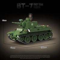 675 + pièces chars de cavalerie Bt-7 soviétique véhicule blindé infanterie moyenne réservoir rapide avec soldats figurines arme blocs de construction ensembles