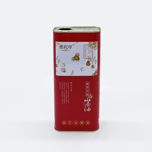 Boîte de conserve rectangulaire en fer blanc de qualité alimentaire de 1,6 L vide pour huile d'olive avec couvercle en plastique et impression offset - Product Image 2