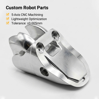 Pièces de robot de haute précision usinées CNC 5 axes, sur mesure en acier inoxydable/aluminium, pour robot humanoïde dexteur, usinage par électroérosion à fil et brochage